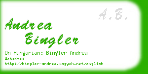 andrea bingler business card